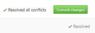 Git conflict commit