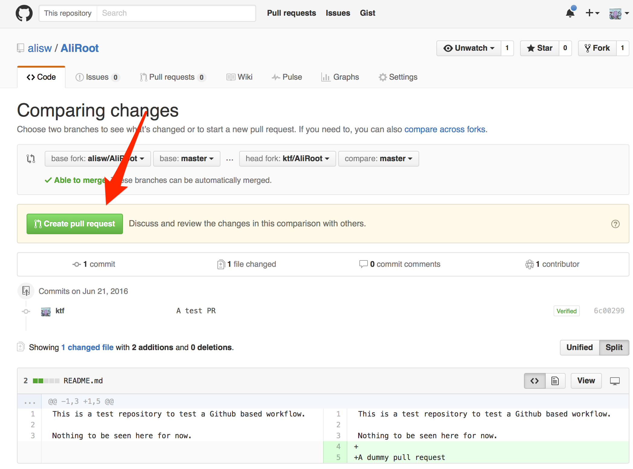 Git create a Pull Request